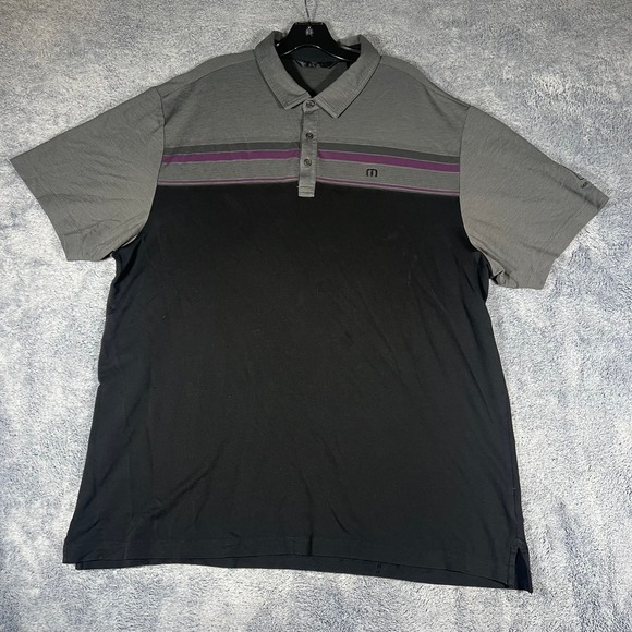 TravisMathew Other - TravisMathew Mens XXL TPC‎ San Antonio Pima Cotton Blend Golf Polo Black Grey
